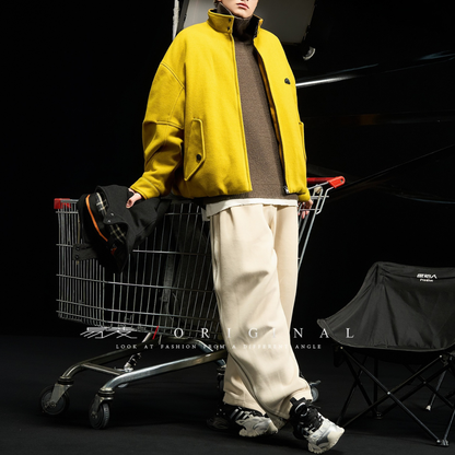 [YMORIGINAL] White Duck Down Woolly PE Stand Jacket N851