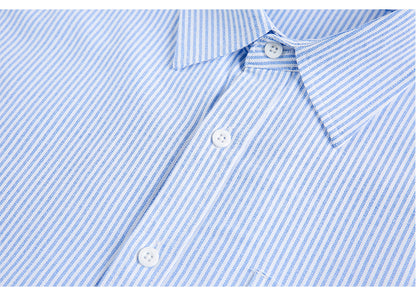 Elbow Patch Striped Regular Shirt N1803