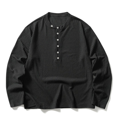 ストレッチ　ヘンリーネック長袖Tシャツ　N1780
