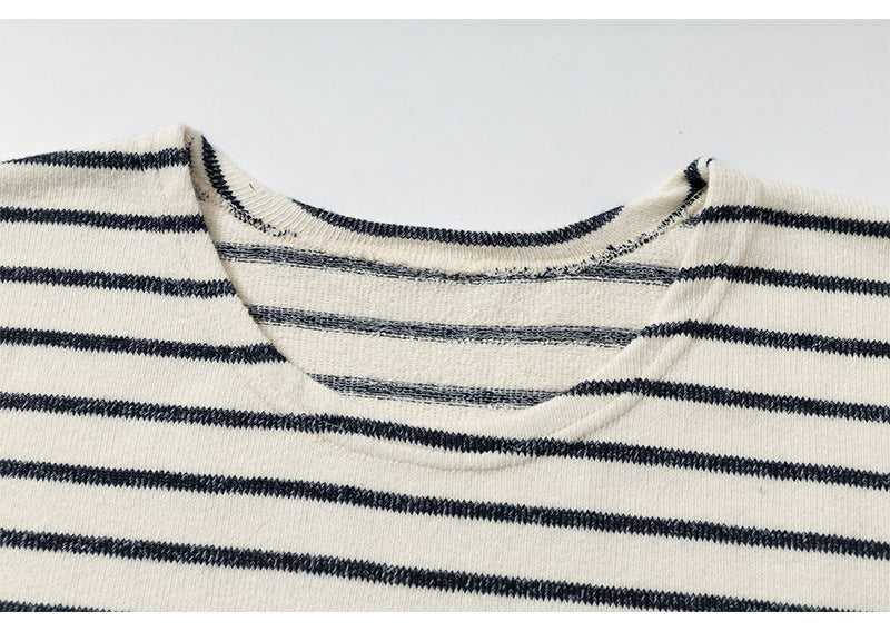 Stretch Border Long-Sleeve T-shirt N1813
