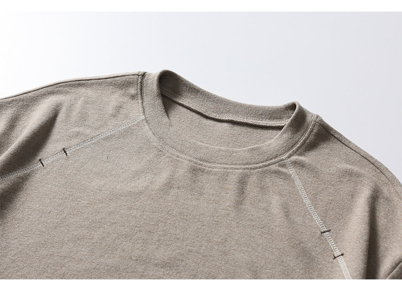 ウール混メランジ　ストレッチ　長袖Tシャツ　N1782 (6)