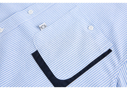 Elbow Patch Striped Regular Shirt N1803