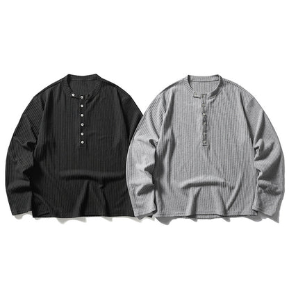 ストレッチ　ヘンリーネック長袖Tシャツ　N1780 (5)