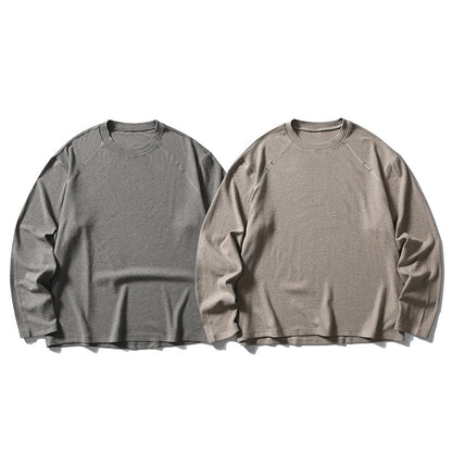 ウール混メランジ　ストレッチ　長袖Tシャツ　N1782 (5)