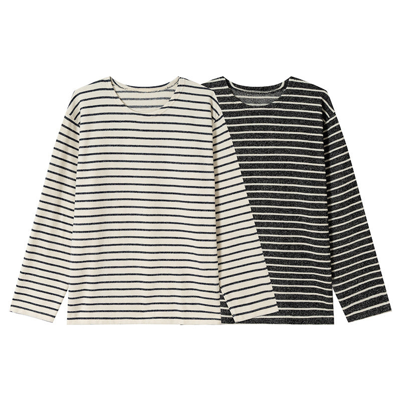 Stretch Border Long-Sleeve T-shirt N1813