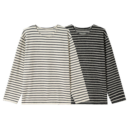 Stretch Border Long-Sleeve T-shirt N1813