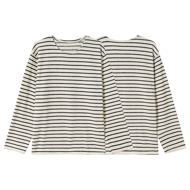 Stretch Border Long-Sleeve T-shirt N1813