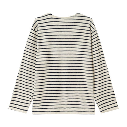 Stretch Border Long-Sleeve T-shirt N1813