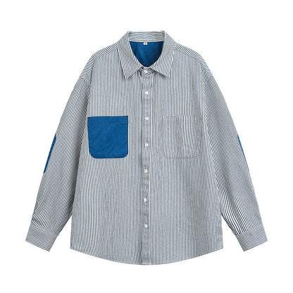 Patch Pocket Striped Regular Shirt N1804