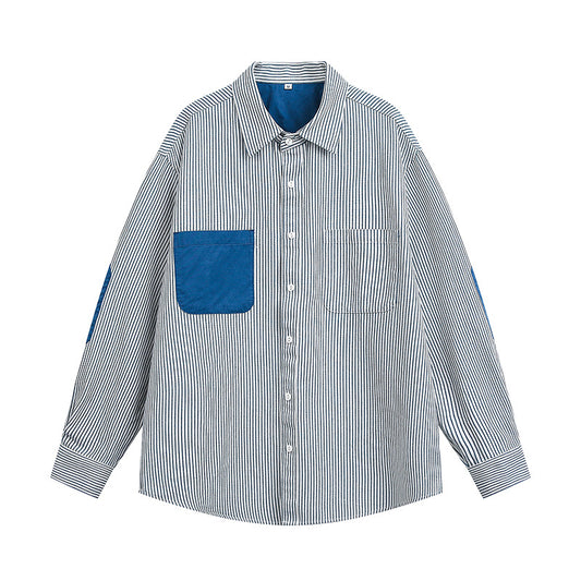 Patch Pocket Striped Regular Shirt N1804
