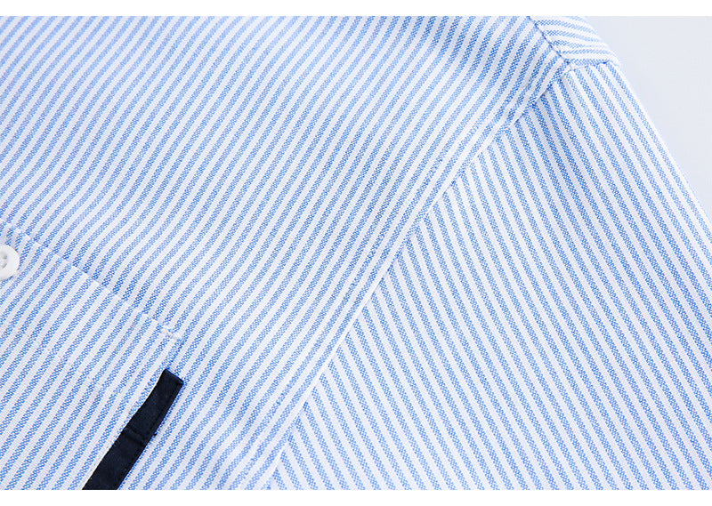 Elbow Patch Striped Regular Shirt N1803