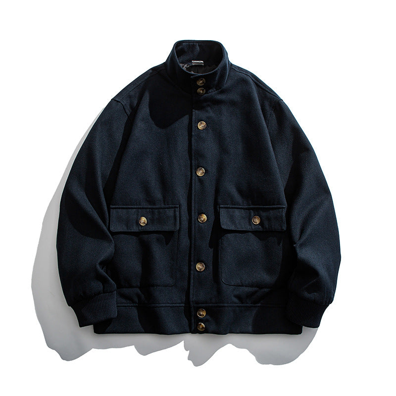 ストレッチ　フラップポケット　スタンドカラージャケット　N1781