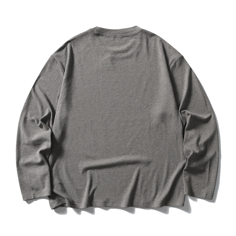 ウール混メランジ　ストレッチ　長袖Tシャツ　N1782 (2)