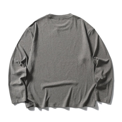 ウール混メランジ　ストレッチ　長袖Tシャツ　N1782 (2)