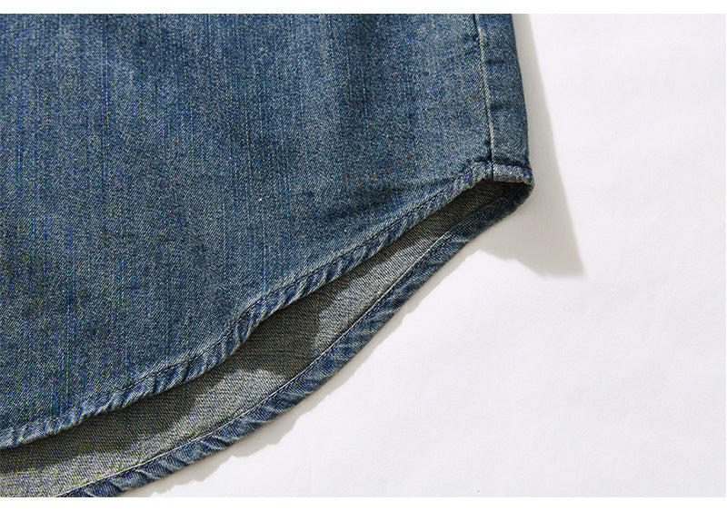 ウォッシュドデニム　ボタンダウンシャツ　N1766 (12)