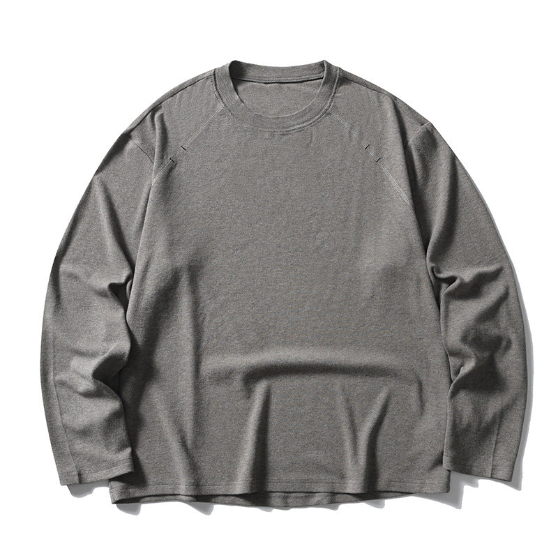 ウール混メランジ　ストレッチ　長袖Tシャツ　N1782