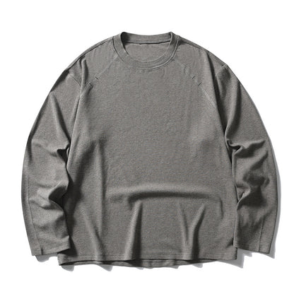 ウール混メランジ　ストレッチ　長袖Tシャツ　N1782