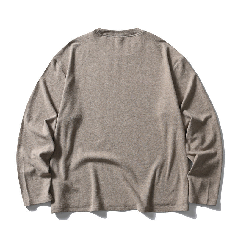 ウール混メランジ　ストレッチ　長袖Tシャツ　N1782 (4)
