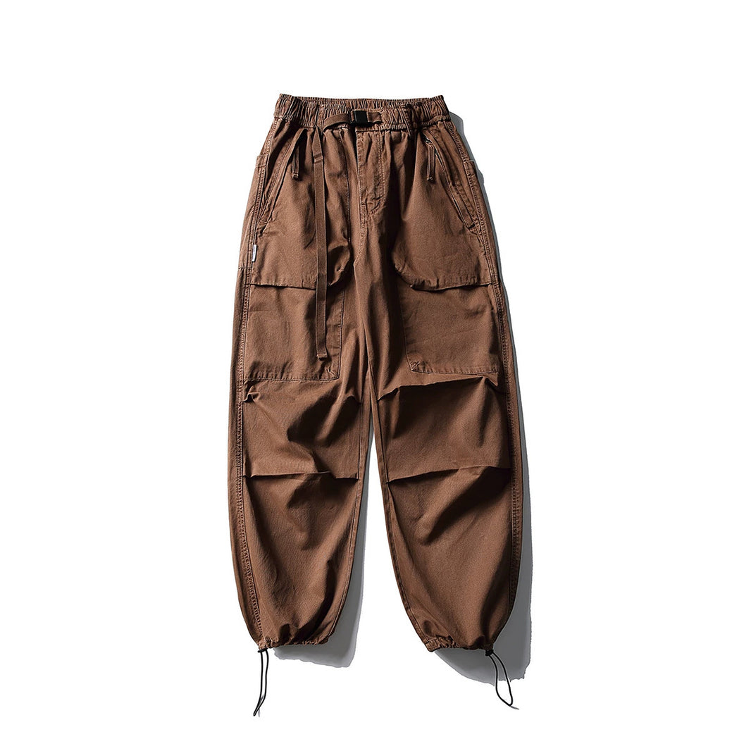 ベルト付き　ワイドカーゴパンツ　N1811 ブラウン