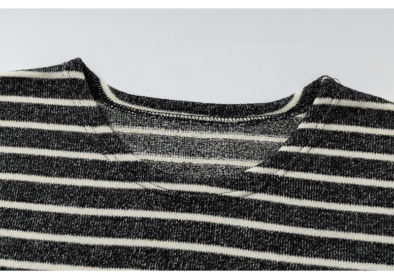 Stretch Border Long-Sleeve T-shirt N1813
