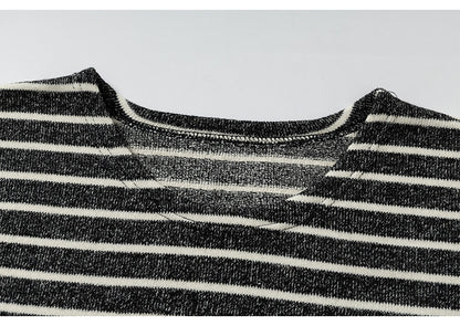 Stretch Border Long-Sleeve T-shirt N1813