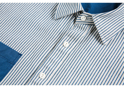 Patch Pocket Striped Regular Shirt N1804