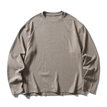 ウール混メランジ　ストレッチ　長袖Tシャツ　N1782 (3)