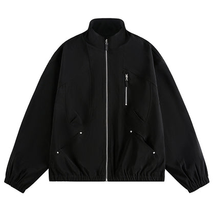 ポリエステルキャンバス　ZIPスタンドカラージャケット　N1755