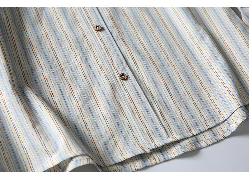 ステッチストライプ　レギュラーシャツ　N1776 (8)