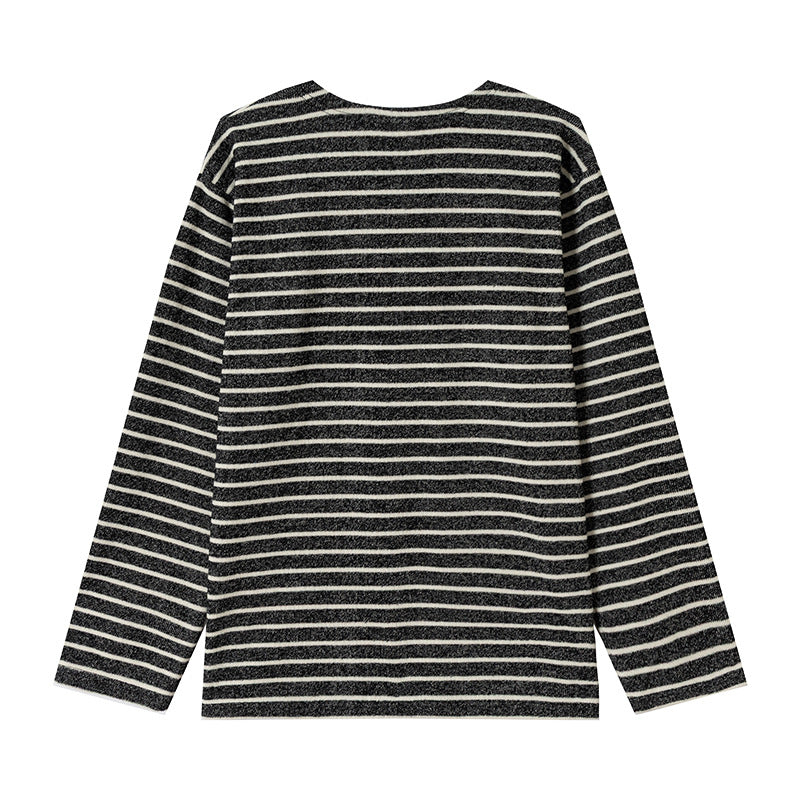 Stretch Border Long-Sleeve T-shirt N1813