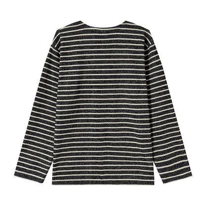 Stretch Border Long-Sleeve T-shirt N1813