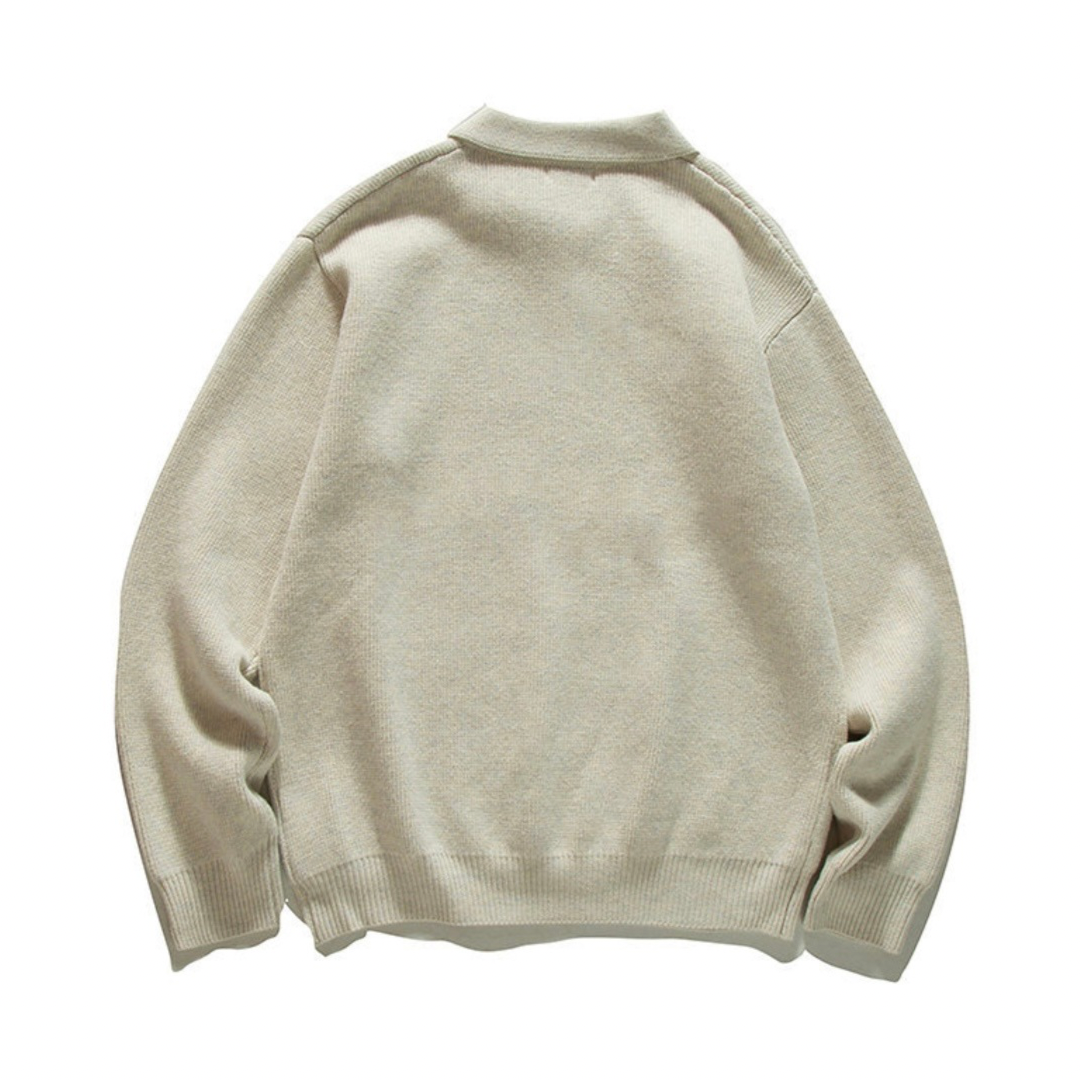 起毛天竺編み　ポロカラー　ニット　N903