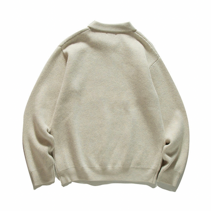 起毛天竺編み　ポロカラー　ニット　N903