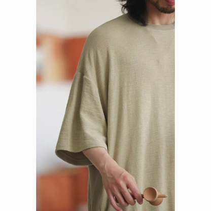 オーバーサイズ　ストレッチ　5分袖　Tシャツ　N1489