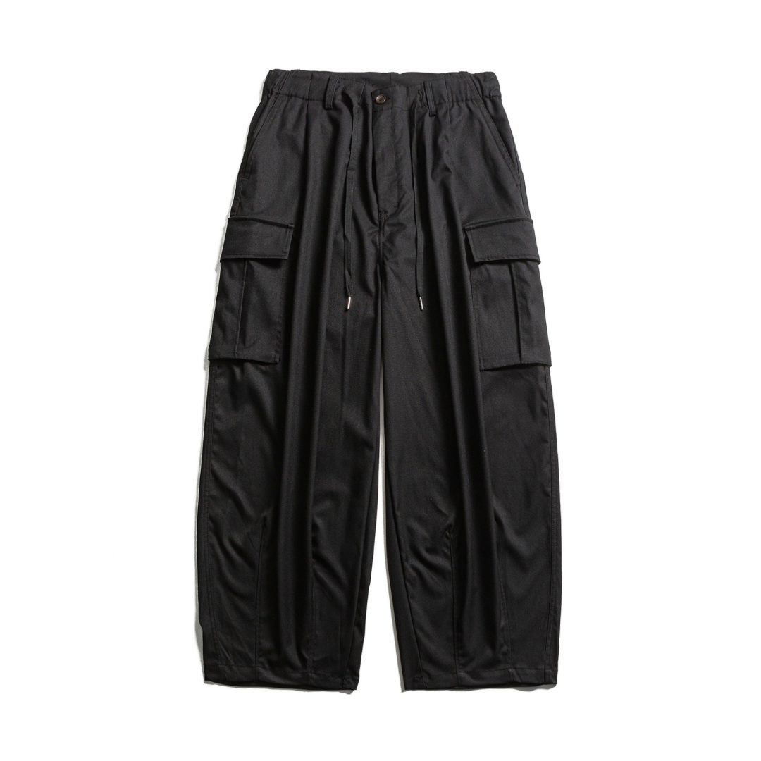 高密度ポリエステル　ワイド　カーゴパンツ　N1074