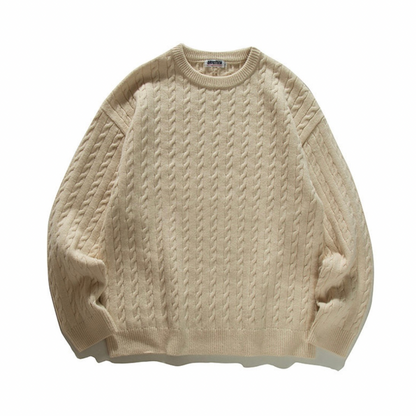 ケーブル　クルーネックニット　N904