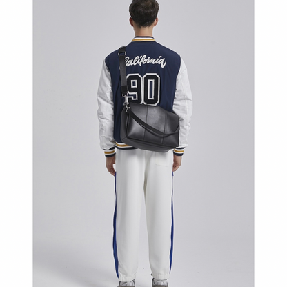 ２WAY　PUレザー　パネルステッチ　ショルダーバッグ　N1201