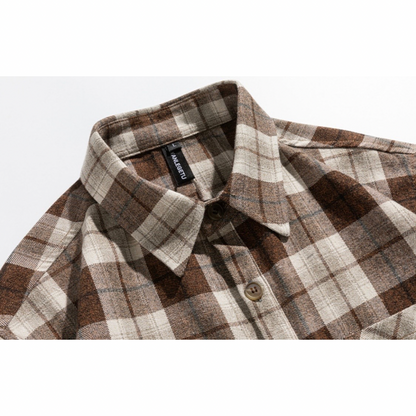 コットンポリ　ヘリンボンチェック　ネルシャツ　N1217