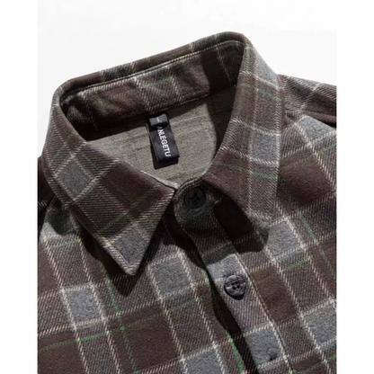 ストレッチポリ　チェック　ネルシャツ　N1216