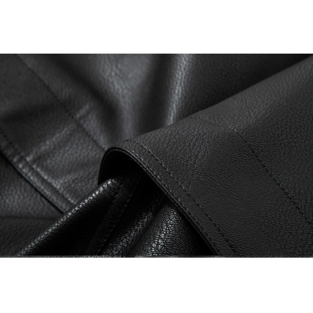 PUレザー　スタンドカラージャケット　N913