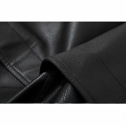 PUレザー　スタンドカラージャケット　N913