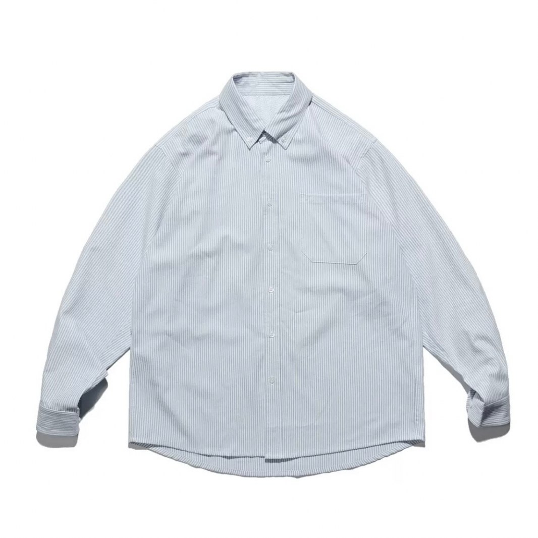 Cotton-Poly London Stripe Shirt N1268 ライトグレー