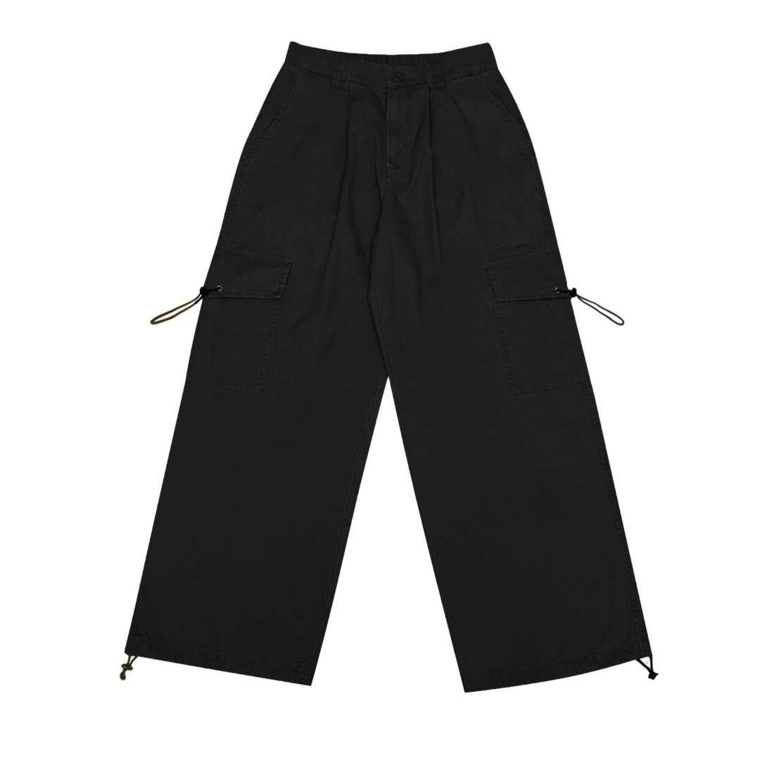 フェードコットン　サイドポケット　ワイドストレートパンツ　N1367
