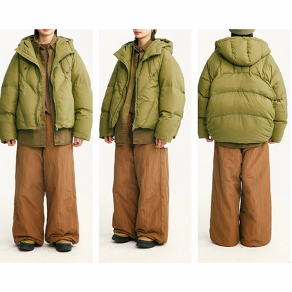 ホワイトダウン　ナイロン　フードジャケット　N955