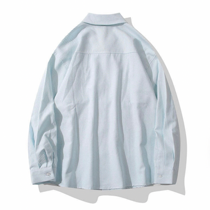 ペールストライプ　フラップポケット　シャツ　N1207