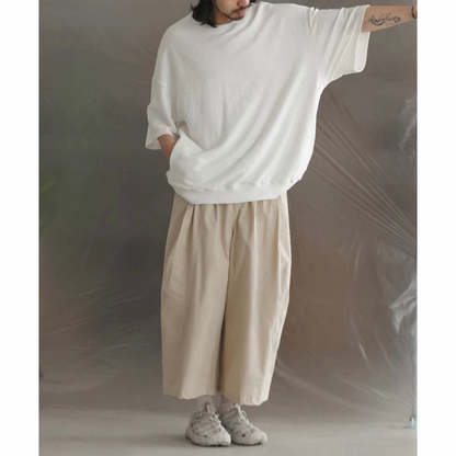 オーバーサイズ　ストレッチ　5分袖　Tシャツ　N1489