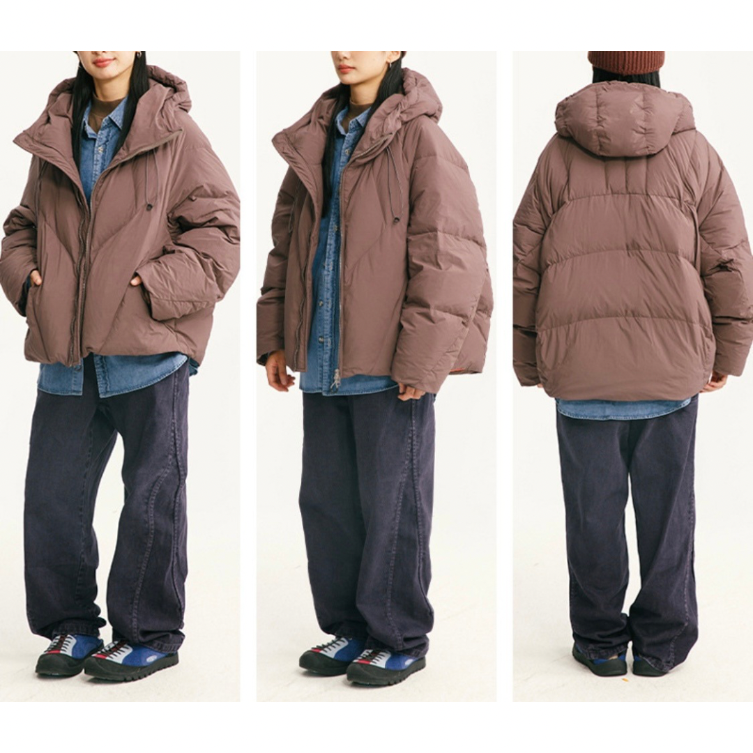 ホワイトダウン　ナイロン　フードジャケット　N955