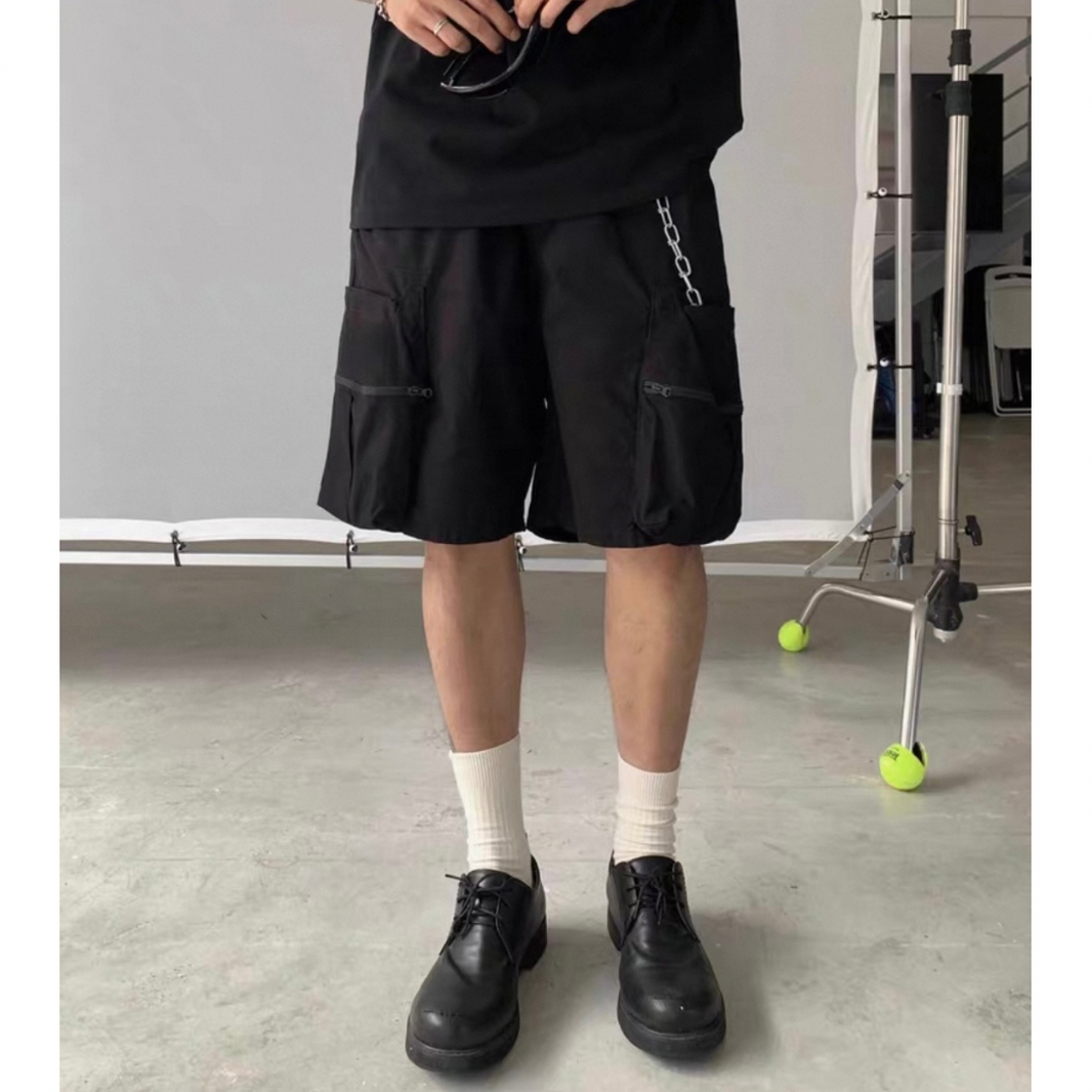 ベルテッド ユーティリティ ワイド ショートパンツ N284 ブラック
