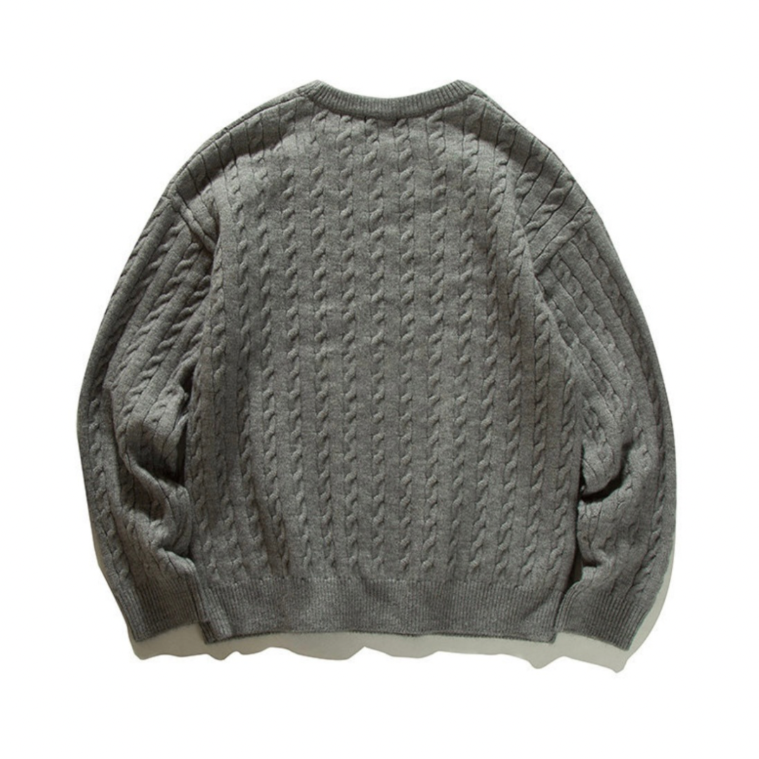ケーブル　クルーネックニット　N904