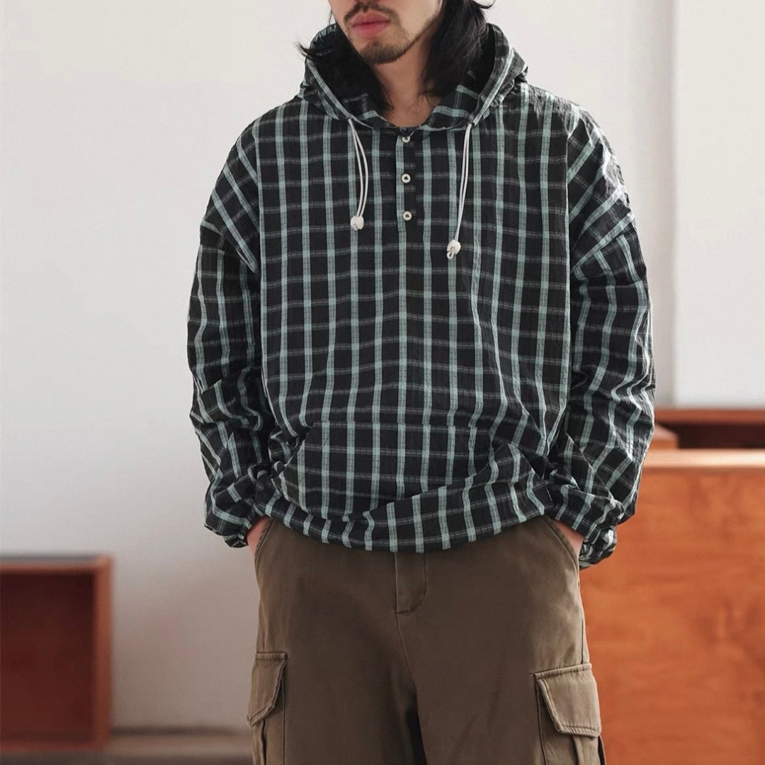 ドビーチェック　ポリエステル　アノラック　N1740